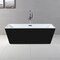 Alfi Brand 59" Black & White Rectangular Acrylic Free Standing Soaking Bathtub AB8834 - alternate 9